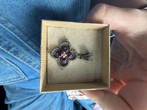 BARBARA BIXBY STERLING/18K FLOWER ENHANCER GEMSTONE PENDANT